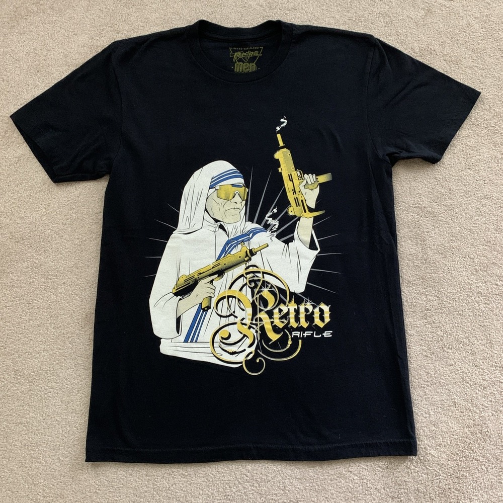 Retro Rifle Nun With a Gun‎ T Shirt Mens Sz M Black Sold Out